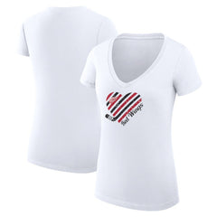 NHL Detroit Red Wings G-III 4Her by Carl Banks Women's Super-Slim Fit Lightweight Heart V-Neck T-Shirt - White