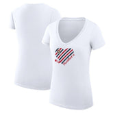 NHL Florida Panthers G-III 4Her by Carl Banks Women's Super-Slim Fit Lightweight Heart V-Neck T-Shirt - White