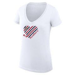 NHL Florida Panthers G-III 4Her by Carl Banks Women's Super-Slim Fit Lightweight Heart V-Neck T-Shirt - White