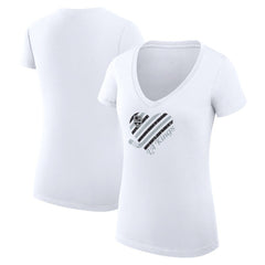NHL Los Angeles Kings G-III 4Her by Carl Banks Women's Super-Slim Fit Lightweight Heart V-Neck T-Shirt - White