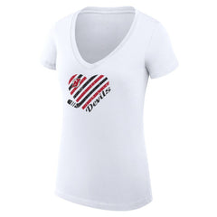 NHL New Jersey Devils G-III 4Her by Carl Banks Women's Super-Slim Fit Lightweight Heart V-Neck T-Shirt - White