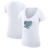 NHL San Jose Sharks G-III 4Her by Carl Banks Women's Super-Slim Fit Lightweight Heart V-Neck T-Shirt - White