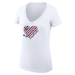 NHL Washington Capitals G-III 4Her by Carl Banks Women's Super-Slim Fit Lightweight Heart V-Neck T-Shirt - White