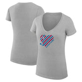 NHL Colorado Avalanche G-III 4Her by Carl Banks Women's Super-Slim Fit Lightweight Heart V-Neck T-Shirt - Heather Gray