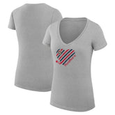 NHL Florida Panthers G-III 4Her by Carl Banks Women's Super-Slim Fit Lightweight Heart V-Neck T-Shirt - Heather Gray
