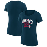 Minnesota Twins G-III 4Her by Carl Banks Women's Super-Slim Fit Lightweight Filigree Team T-Shirt - Navy T-shirts