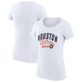 Houston Astros G-III 4Her by Carl Banks Women's Super-Slim Fit Lightweight Filigree Team T-Shirt - White T-shirts