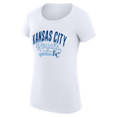 Kansas City Royals G-III 4Her by Carl Banks Women's Super-Slim Fit Lightweight Filigree Team T-Shirt - White T-shirts