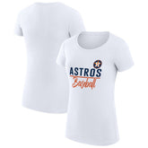 Houston Astros G-III 4Her by Carl Banks Women's Super-Slim Fit Lightweight Team Graphic T-Shirt - White T-shirts