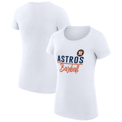 Houston Astros G-III 4Her by Carl Banks Women's Super-Slim Fit Lightweight Team Graphic T-Shirt - White T-shirts