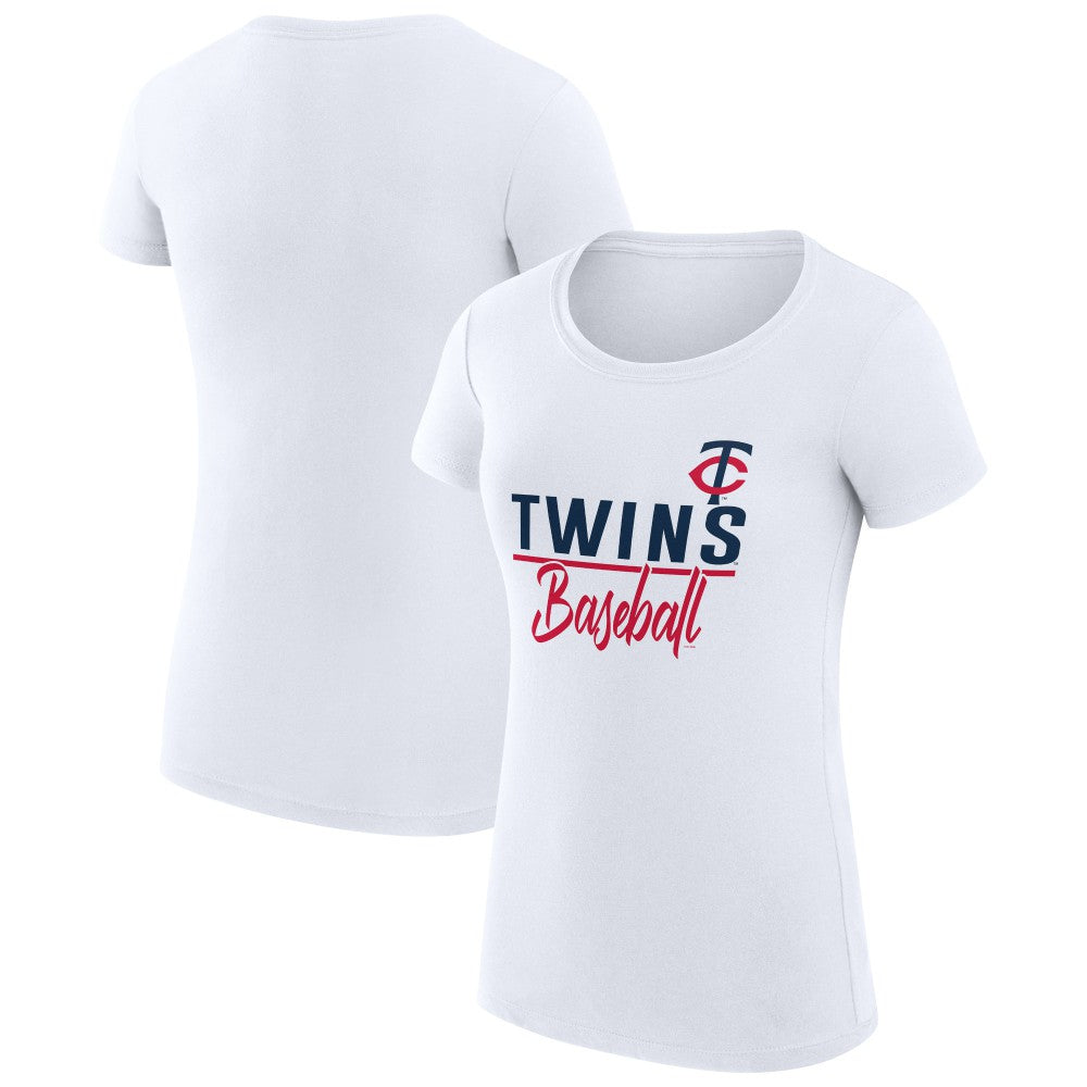 Minnesota Twins G-III 4Her by Carl Banks Women's Super-Slim Fit Lightweight Team Graphic T-Shirt - White T-shirts