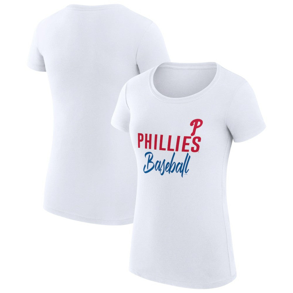Philadelphia Phillies G-III 4Her by Carl Banks Women's Super-Slim Fit Lightweight Team Graphic T-Shirt - White T-shirts