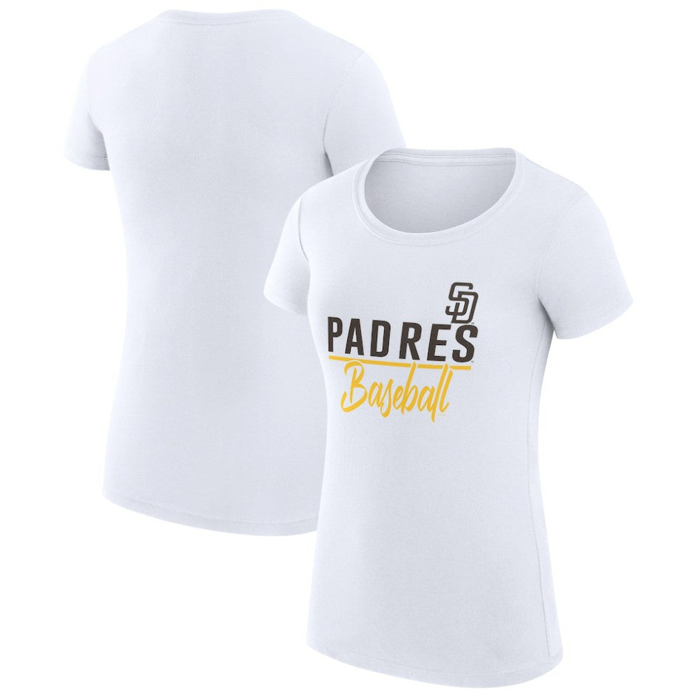 San Diego Padres G-III 4Her by Carl Banks Women's Super-Slim Fit Lightweight Team Graphic T-Shirt - White T-shirts
