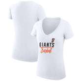 San Francisco Giants G-III 4Her by Carl Banks Women's Super-Slim Fit Lightweight Team Graphic V-Neck T-Shirt - White T-shirts