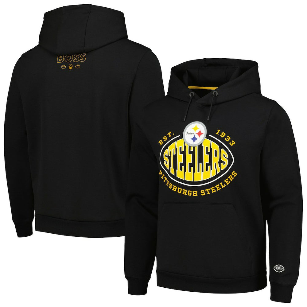 Pittsburgh Steelers BOSS X NFL Touchback Pullover Hoodie Black