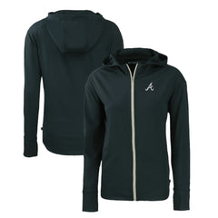 Atlanta Braves Cutter & Buck Women's Daybreak Eco Recycled Full-Zip Hoodie - Navy Hoodies