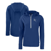 Kansas City Royals Cutter & Buck Women's Daybreak Eco Recycled Half-Zip Hoodie - Royal Hoodies