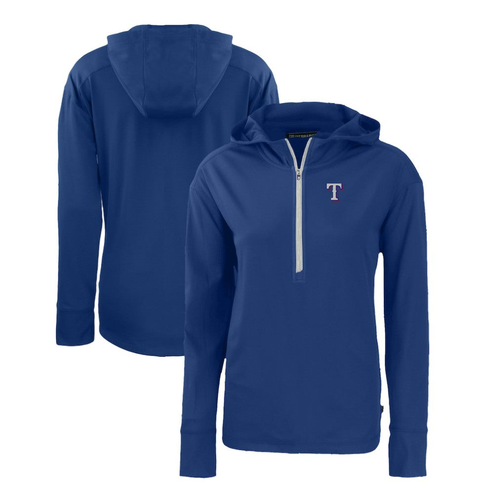 Texas Rangers Cutter & Buck Women's Daybreak Eco Recycled Half-Zip Hoodie - Royal Hoodies