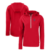 Cleveland Guardians Cutter & Buck Women's Daybreak Eco Recycled Half-Zip Hoodie - Red Hoodies