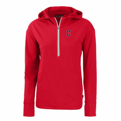 Cleveland Guardians Cutter & Buck Women's Daybreak Eco Recycled Half-Zip Hoodie - Red Hoodies