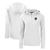 Milwaukee Brewers Cutter & Buck Women's Daybreak Eco Recycled Half-Zip Hoodie - White Hoodies