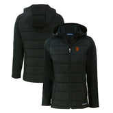 San Francisco Giants Cutter & Buck Women's Evoke Hybrid Eco Softshell Recycled Full-Zip Hoodie Jacket - Black Jackets
