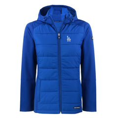 Los Angeles Dodgers Cutter & Buck Women's Evoke Hybrid Eco Softshell Recycled Full-Zip Hoodie Jacket - Royal Jackets