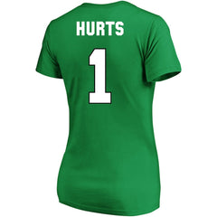 Jalen Hurts Philadelphia Eagles Women's Plus Size Fair Catch Name & Number Scoop Neck T-Shirt Kelly Green