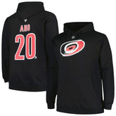 NHL Sebastian Aho Carolina Hurricanes Profile Big & Tall Name & Number Pullover Hoodie - Black