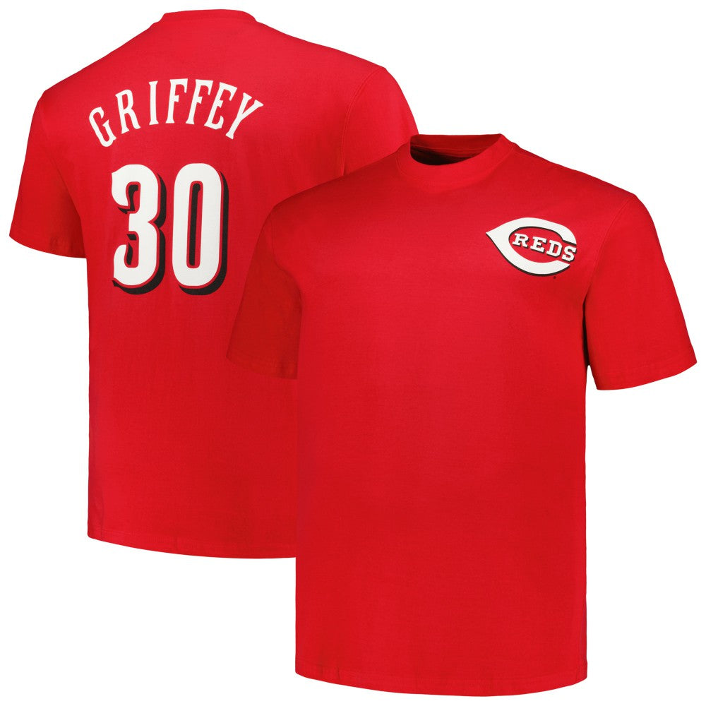 Ken Griffey Cincinnati Reds Profile Big & Tall Cooperstown Collection Player Name & Number T-Shirt - Red T-shirts
