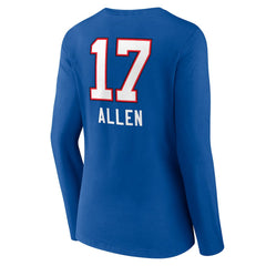Josh Allen Buffalo Bills Women's Team Wordmark Long Sleeve V-Neck T-Shirt Royal