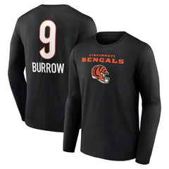 Joe Burrow Cincinnati Bengals Team Wordmark Long Sleeve T-Shirt Black