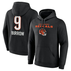 Joe Burrow Cincinnati Bengals Team Wordmark Pullover Hoodie Black