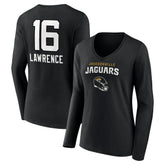 Trevor Lawrence Jacksonville Jaguars Women's Team Wordmark Long Sleeve V-Neck T-Shirt Black