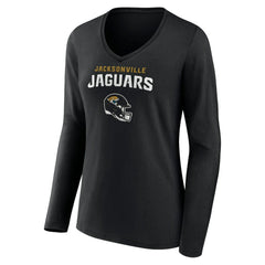 Trevor Lawrence Jacksonville Jaguars Women's Team Wordmark Long Sleeve V-Neck T-Shirt Black
