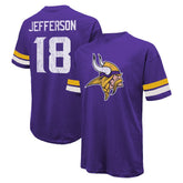 Justin Jefferson Minnesota Vikings Majestic Threads Name & Number Oversized Fit T-Shirt Purple