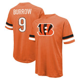 Joe Burrow Cincinnati Bengals Majestic Threads Name & Number Oversize Fit T-Shirt Orange