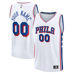 NBA Philadelphia 76ers Fast Break Custom Jersey - Association Edition - White