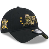 Athletics New Era 2024 Armed Forces Day 9TWENTY Adjustable Hat - Black Hats