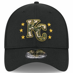 Kansas City Royals New Era 2024 Armed Forces Day 39THIRTY Flex Hat - Black Hats