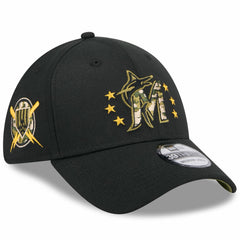 Miami Marlins New Era 2024 Armed Forces Day 39THIRTY Flex Hat - Black Hats