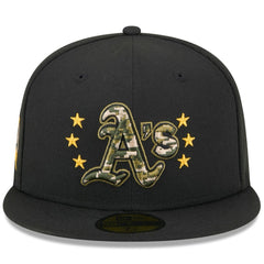 Athletics New Era 2024 Armed Forces Day On-Field 59FIFTY Fitted Hat - Black Hats