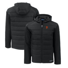 San Francisco Giants Cutter & Buck Big & Tall Evoke Hybrid Eco Softshell Recycled Full-Zip Hoodie - Black Hoodies