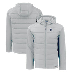 New York Yankees Cutter & Buck Evoke Hybrid Eco Softshell Recycled Full-Zip Hoodie - Gray Hoodies