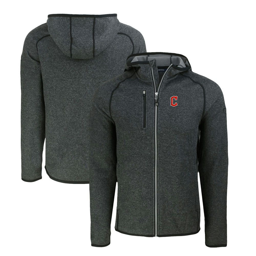 Cleveland Guardians Cutter & Buck Mainsail Full-Zip Hooded Jacket - Heather Charcoal Jackets