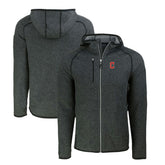 Cleveland Guardians Cutter & Buck Mainsail Full-Zip Hooded Jacket - Heather Charcoal Jackets