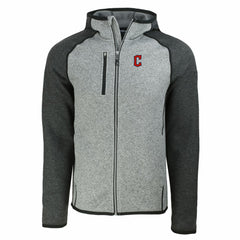 Cleveland Guardians Cutter & Buck Mainsail Full-Zip Hooded Jacket - Heather Charcoal/Heather Gray Jackets