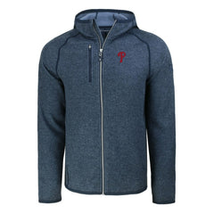 Philadelphia Phillies Cutter & Buck Mainsail Full-Zip Hooded Jacket - Heather Navy Jackets