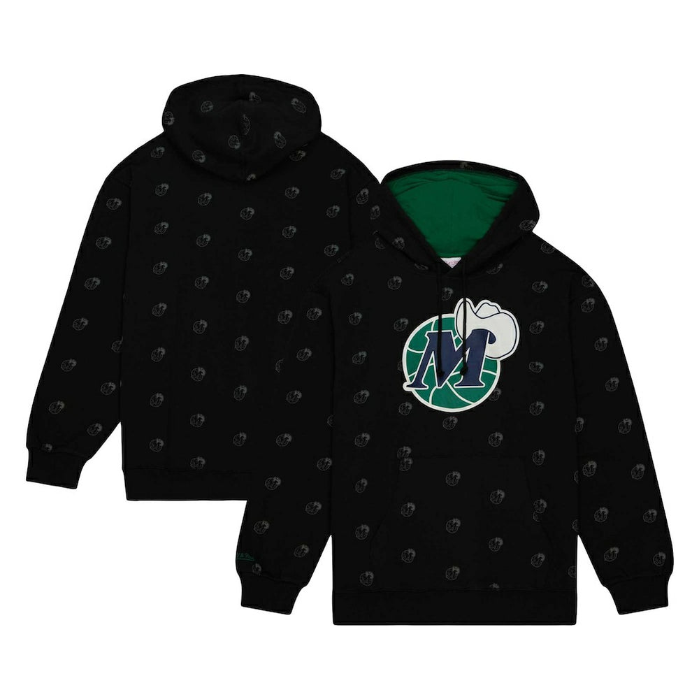 Dallas Mavericks Hardwood Classics Allover Print Pullover Hoodie Black
