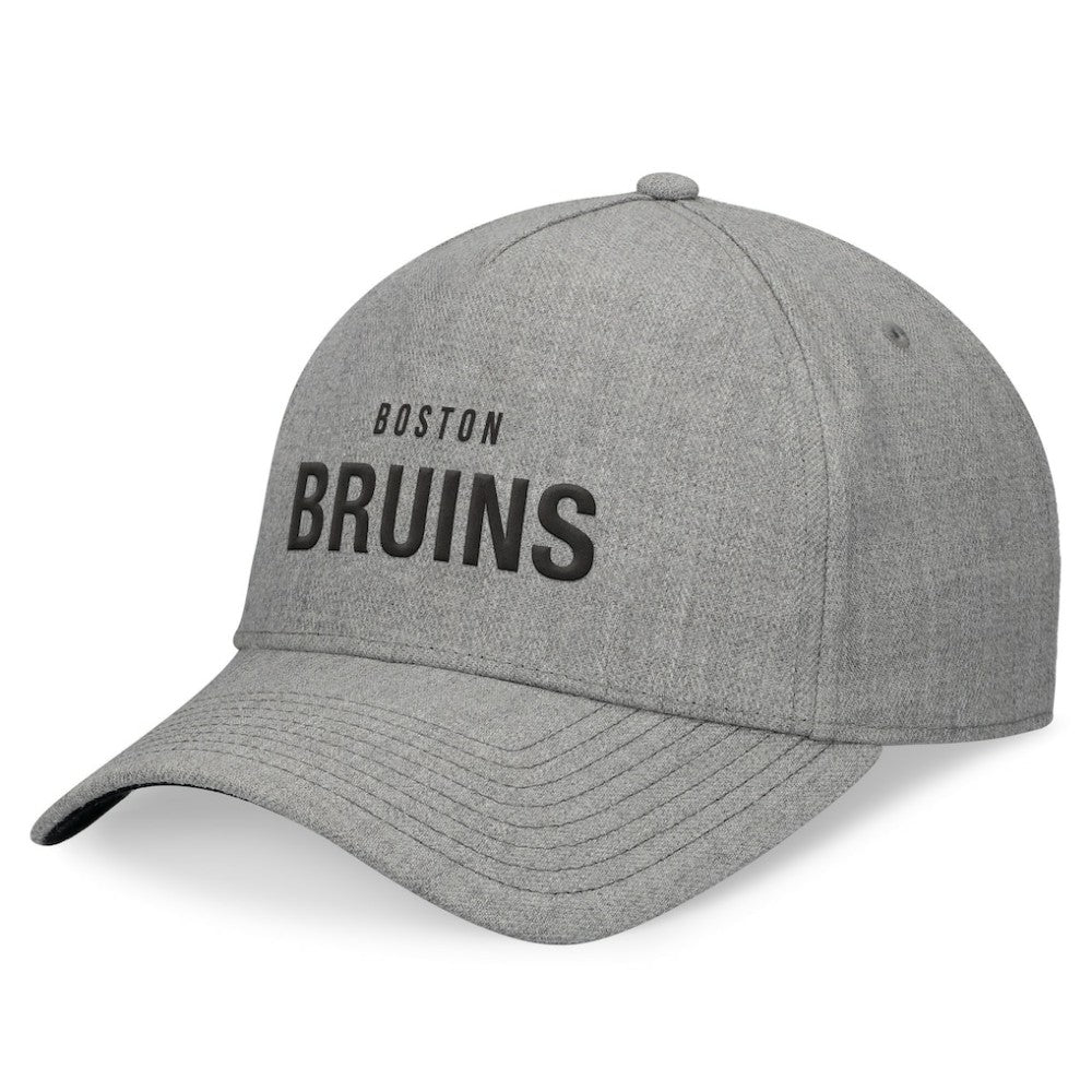 NHL Boston Bruins Fanatics Elements A-Frame Leather Strapback Hat - Heather Gray